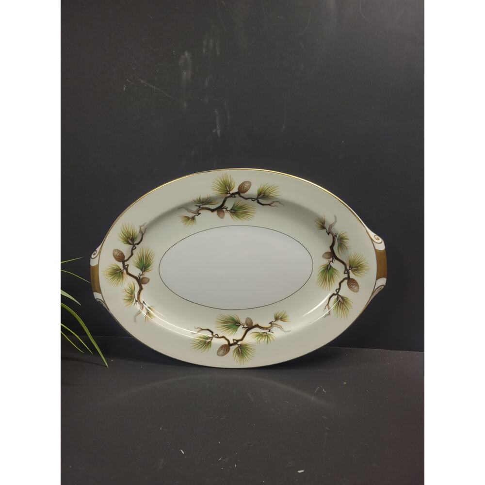 Vintage Narumi China Shasta Pine Cream, Platter 12"